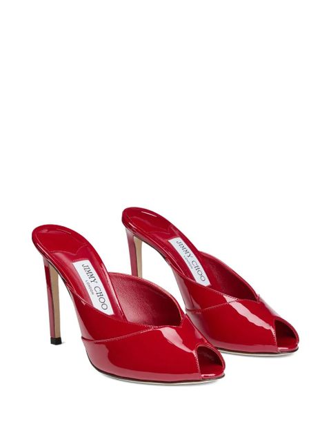 Jimmy Choo 100mm Brigitte peep-toe mules - Red
