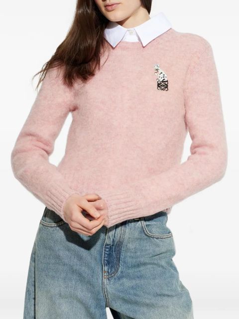 LOEWE appliqué crew-neck sweater - Pink