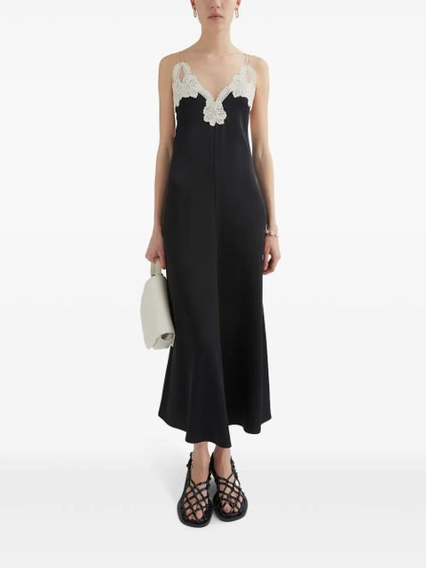 Jil Sander embroidered midi dress - Black