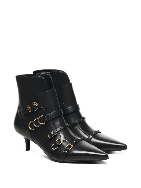 PINKO buckle-detail pointed-toe boots - Black