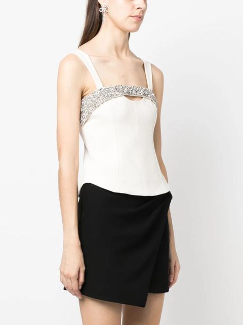 Simkhai crystal-embellished corset top - White
