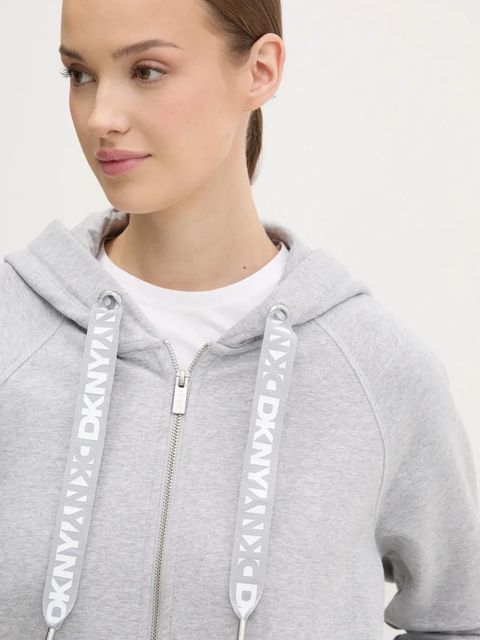 Dkny bluza damska kolor szary z kapturem gładka DP5J9510