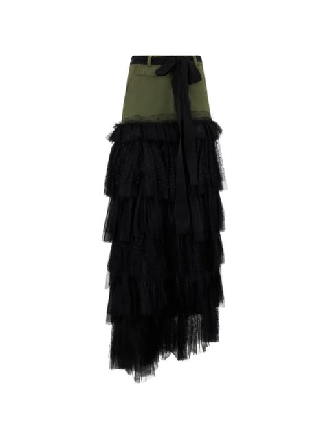 Valentino Garavani tiered ruffled maxi skirt - Black - zdjęcie produktu nr 1