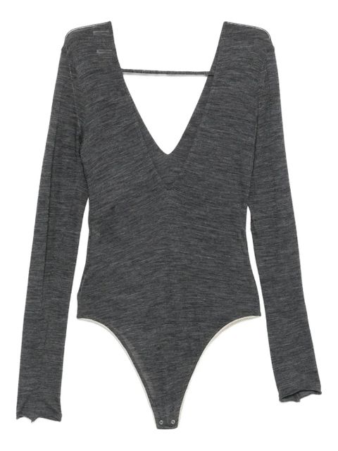 Alysi V-neck long-sleeve bodysuit - Grey - zdjęcie produktu nr 2