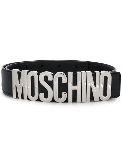 Moschino logo plaque belt - Black - zdjęcie produktu nr 1