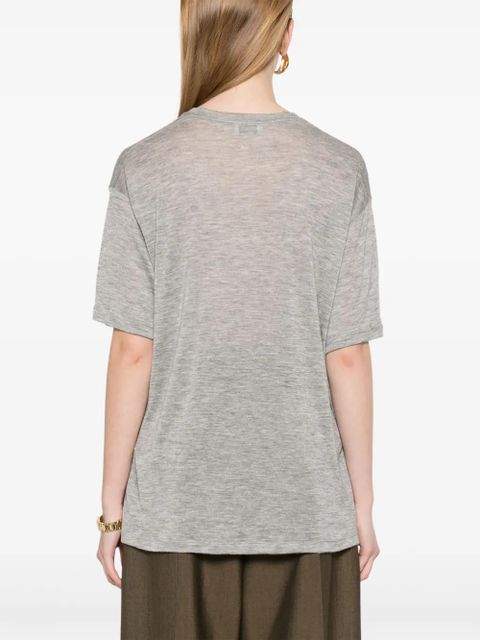 Saint Laurent fine-knit T-shirt - Grey