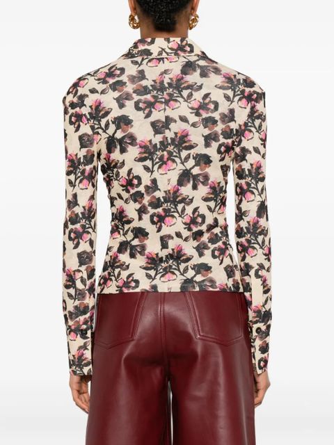 Nanushka floral-print long-sleeved shirt - Neutrals