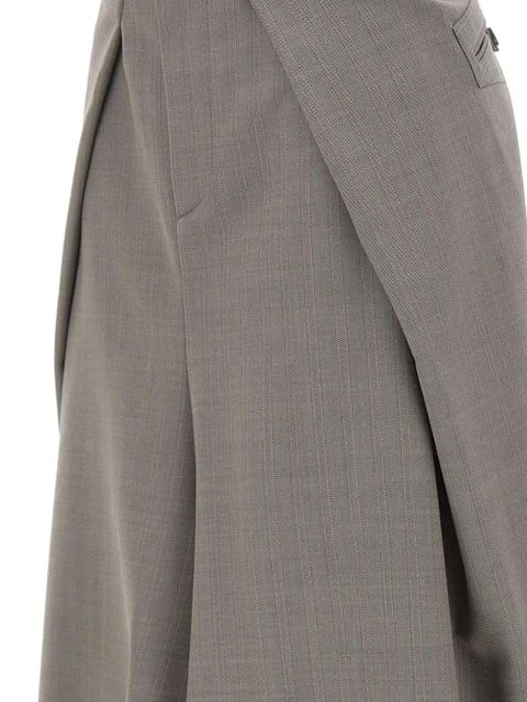 Victoria Beckham asymmetric folded-panel midi skirt - Grey