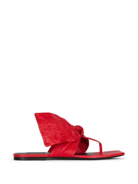 Givenchy Boudoir bow leather flat sandals - Red - zdjęcie produktu nr 1