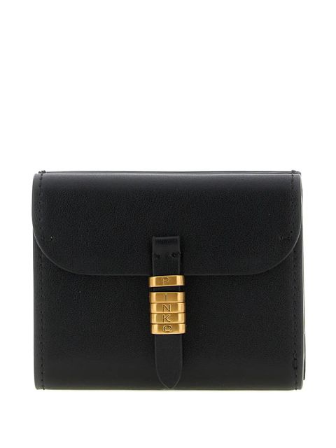 PINKO Saddle metal rings leather wallet - Black - zdjęcie produktu nr 1