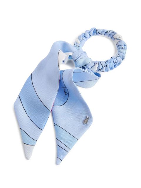 PUCCI silk hair tie with foulard-detail - Blue - zdjęcie produktu nr 2