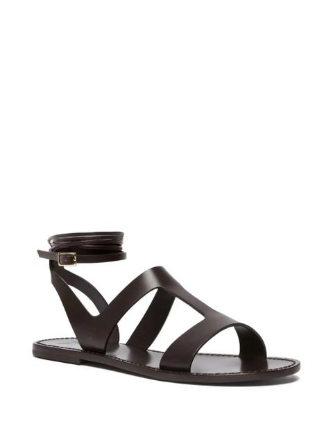Weekend Max Mara leather flap sandals - Brown - zdjęcie produktu nr 2