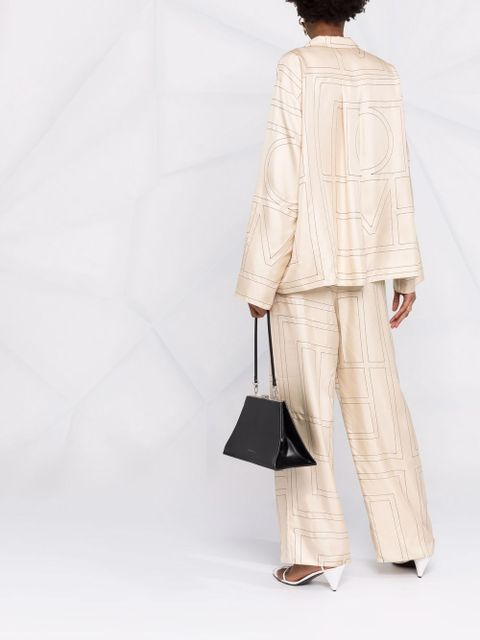 TOTEME monogram silk pyjama trousers - Neutrals