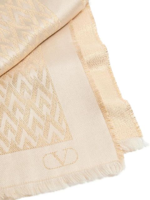 Valentino Garavani Toute La V silk stole - Neutrals