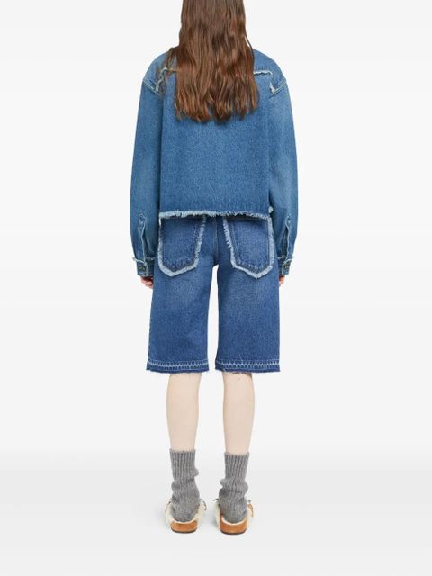 Alanui Pacific Roads frayed-hem denim shirt - Blue