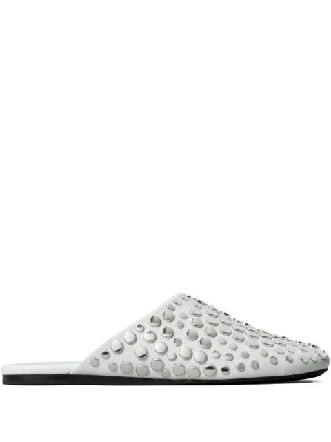 Tory Burch studded leather mules - Silver - zdjęcie produktu nr 1