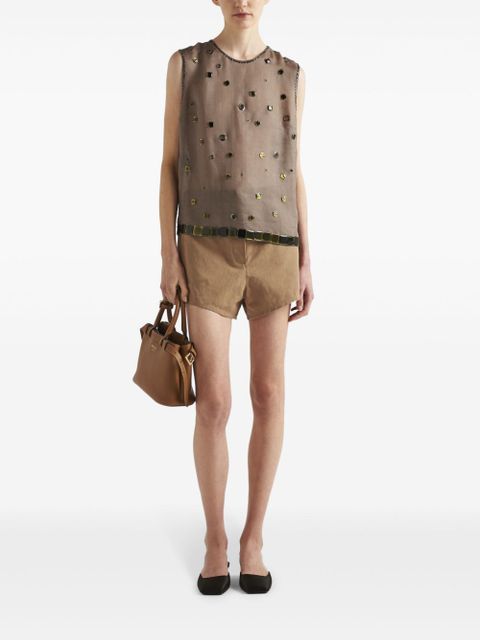 Prada panama shorts - Brown