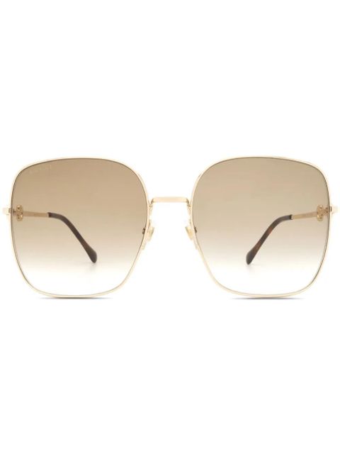 Gucci Eyewear horsebit-embellished oversized sunglasses - Gold - zdjęcie produktu nr 1