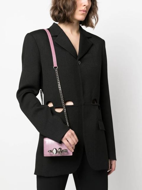 Alexander McQueen four-ring detail crossbody bag - Pink