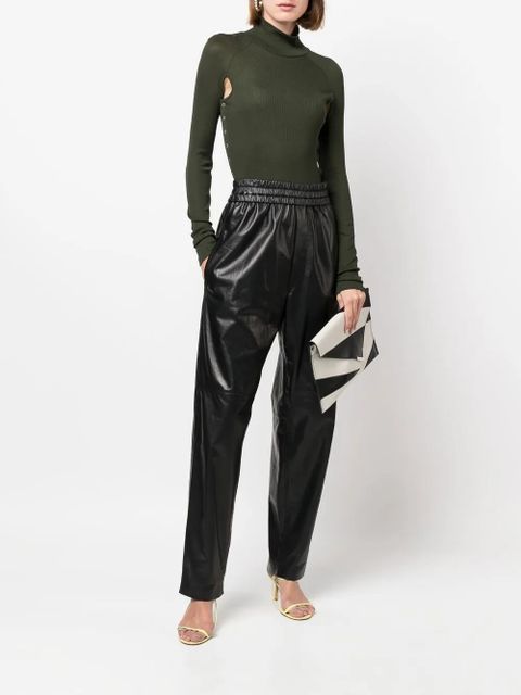 ISABEL MARANT high-waist leather trousers - Black - zdjęcie produktu nr 2