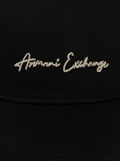 Armani Exchange czapka z daszkiem bawełniana kolor czarny z aplikacją XW000956 AF13848