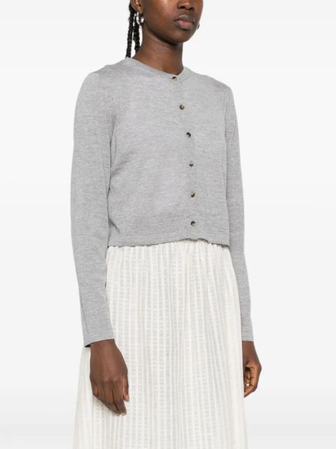 KHAITE button-front wool-blend cardigan - Grey