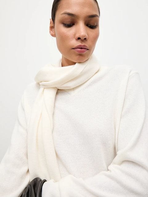 Answear.LAB sweter z wełny merino z szalem damski kolor beżowy lekki