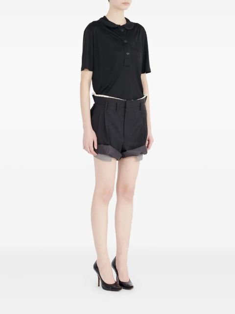 Maison Margiela satin polo shirt - Black