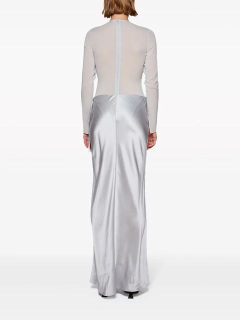 Christopher Esber semi-sheer draped maxi dress - Silver
