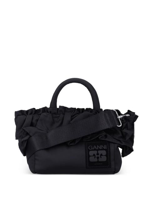 GANNI ruffled tote bag - Black - zdjęcie produktu nr 1