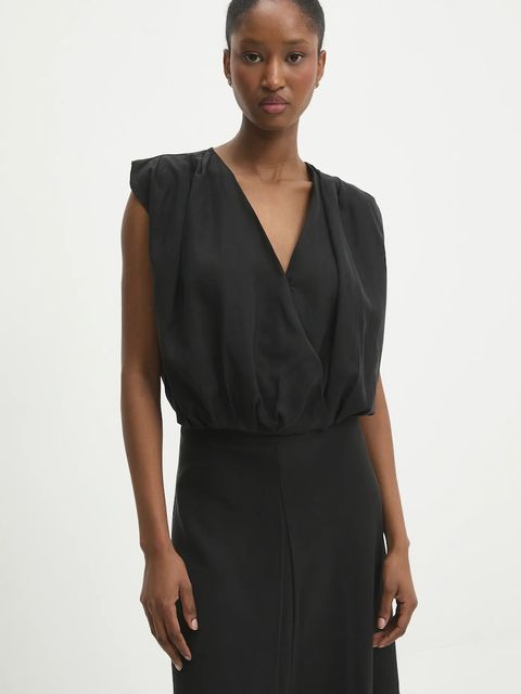 Answear.LAB bluzka i spódnica damski kolor czarny