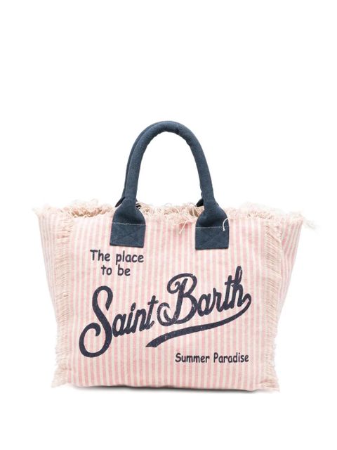MC2 Saint Barth Vanity striped frayed tote bag - Pink - zdjęcie produktu nr 1