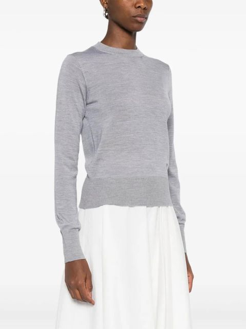 AMI Paris crew-neck wool-silk blend sweater - Grey