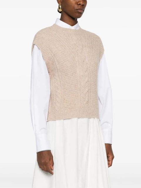 Max Mara cable-knit sleeveless vest - Neutrals