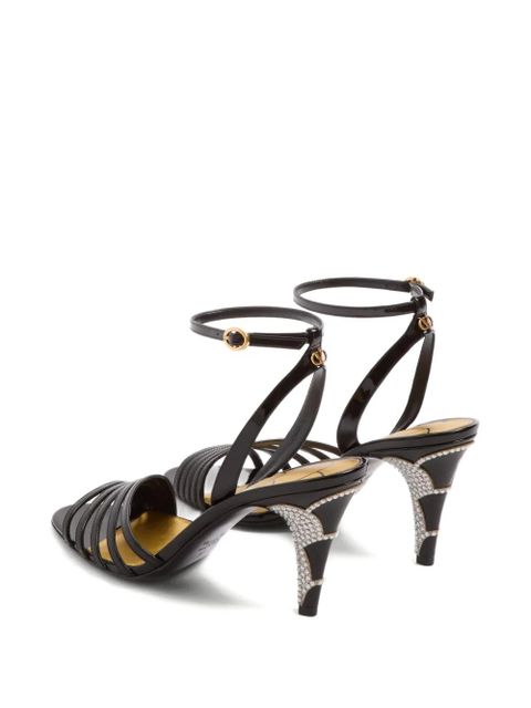 Valentino Garavani 85mm Ladycrush leather sandals - Black