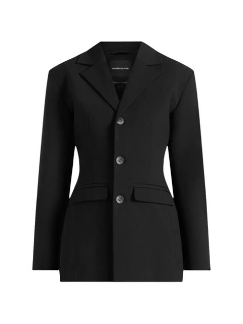 Manière De Voir Claire marble-button wide-shoulder blazer - Black - zdjęcie produktu nr 1