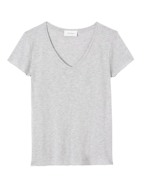 American Vintage Jacksonville V-neck short-sleeved T-shirt - Grey - zdjęcie produktu nr 1