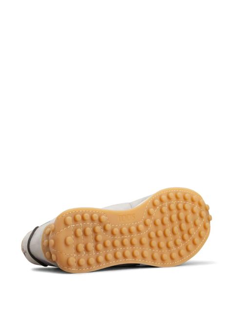 Tod's logo-stamp suede lace-up sneakers - Grey