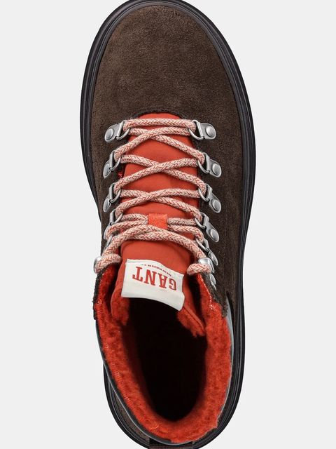 Gant workery zamszowe Wintly damskie kolor brązowy na płaskim obcasie lekko ocieplone 31543082