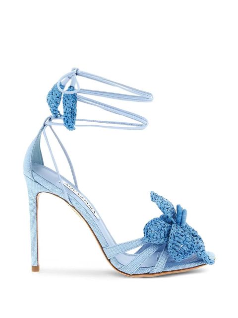 Aquazzura Calypso flower-detail sandals - Blue - zdjęcie produktu nr 1