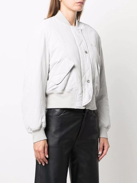 Off-White Hands Off logo bomber jacket - Grey