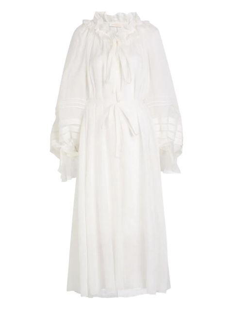 ZIMMERMANN ruffled tie midi dress - White - zdjęcie produktu nr 1