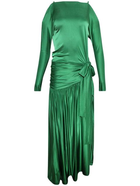 Rabanne gathered satin dress - Green - zdjęcie produktu nr 1