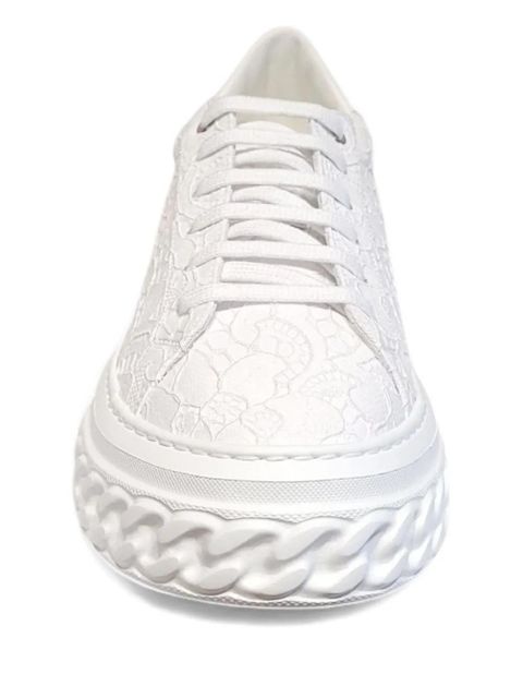 Casadei Off Road lace-effect chain-trimmed sneakers - White