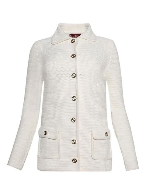 Gucci crochet button cardigan - White - zdjęcie produktu nr 1