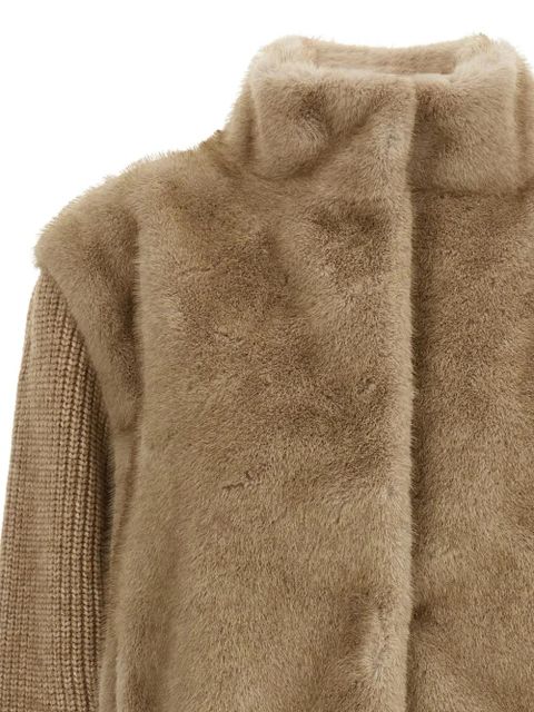 MC2 Saint Barth faux-fur knit bomber jacket - Neutrals