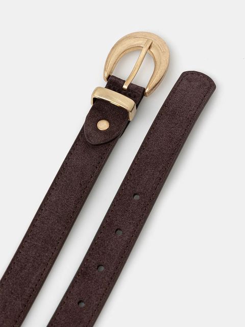 Answear.LAB pasek zamszowy damski kolor brązowy