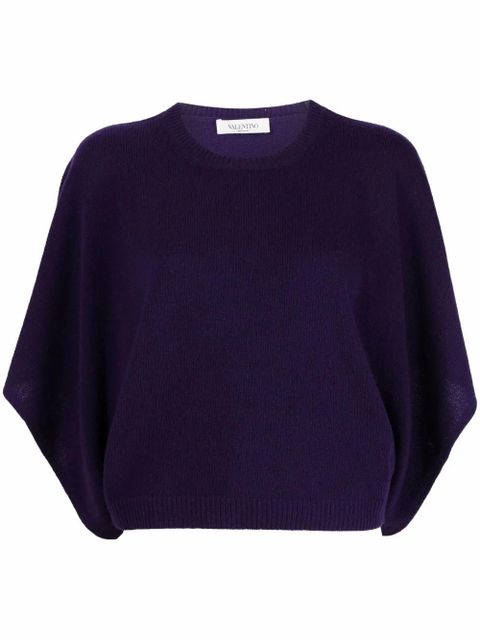 Valentino Garavani batwing-sleeve knitted top - Purple - zdjęcie produktu nr 1