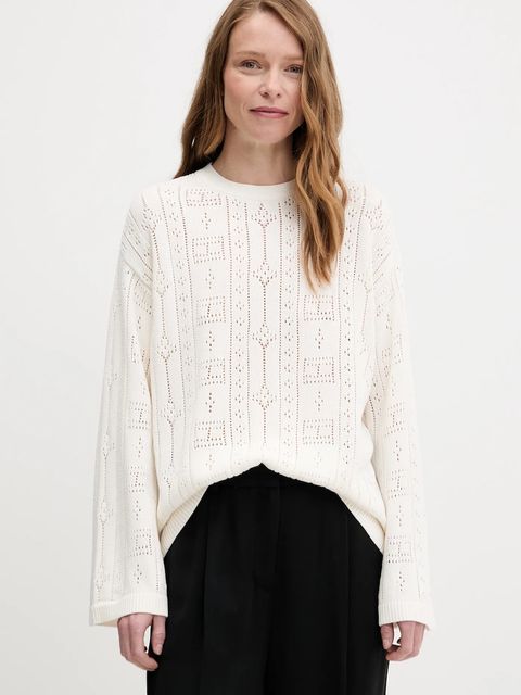 Tommy Hilfiger sweter damski kolor beżowy lekki WW0WW45910 - zdjęcie produktu nr 1