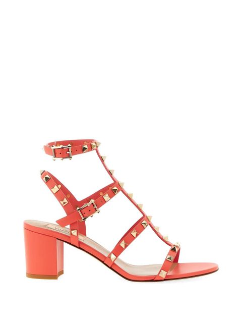 Valentino Garavani Rockstud calf-leather sandals - Orange - zdjęcie produktu nr 1
